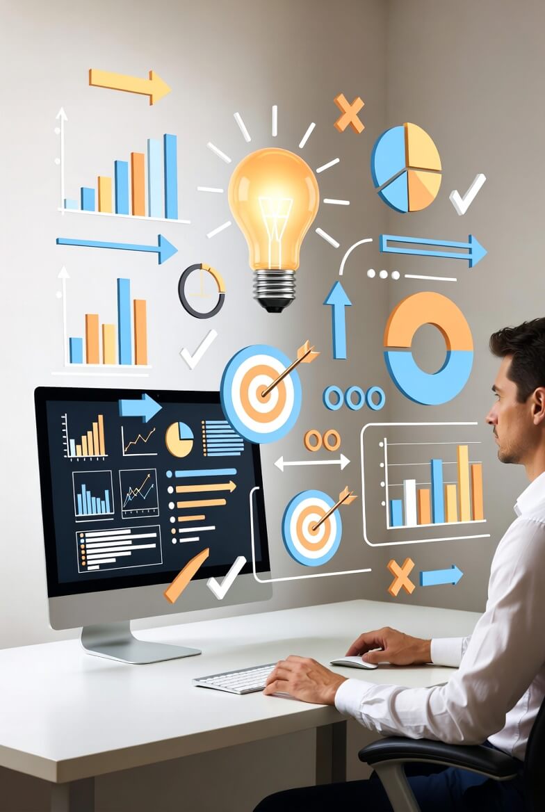 Consultant analyzing operational workflows for efficiency gains